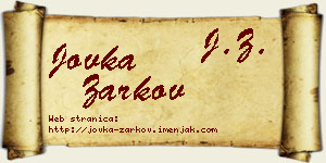 Jovka Žarkov vizit kartica